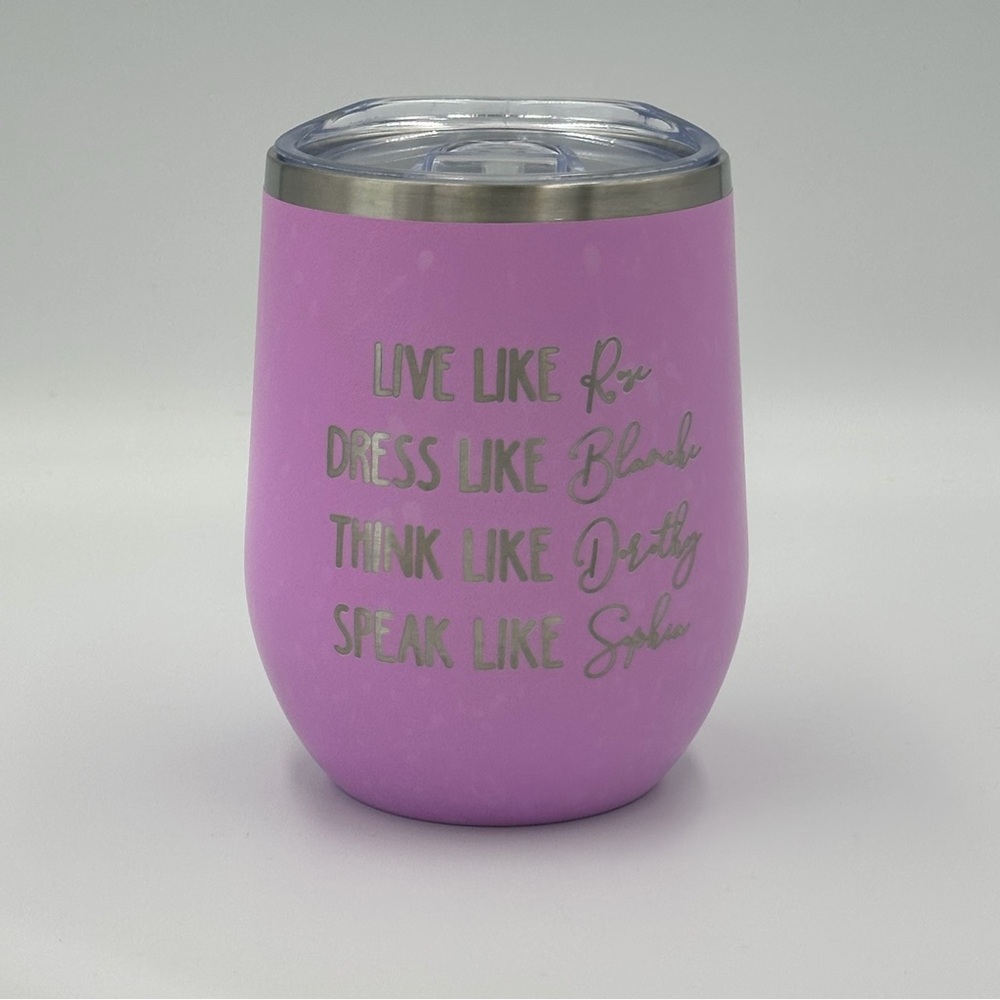 Polar Camel Golden Girls Purple Wine Tumbler 12oz Stainless Steel With Lid Used